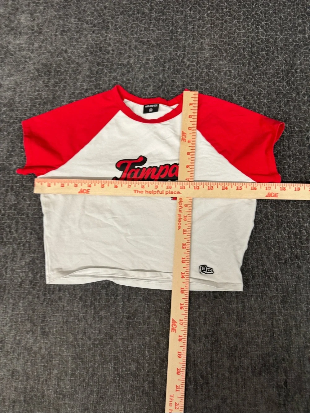 Hype Kids Raglan Tee - Red & White Tampa Script